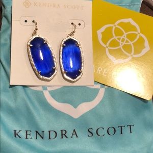 new kendra scott elle earrings in cobalt blue
